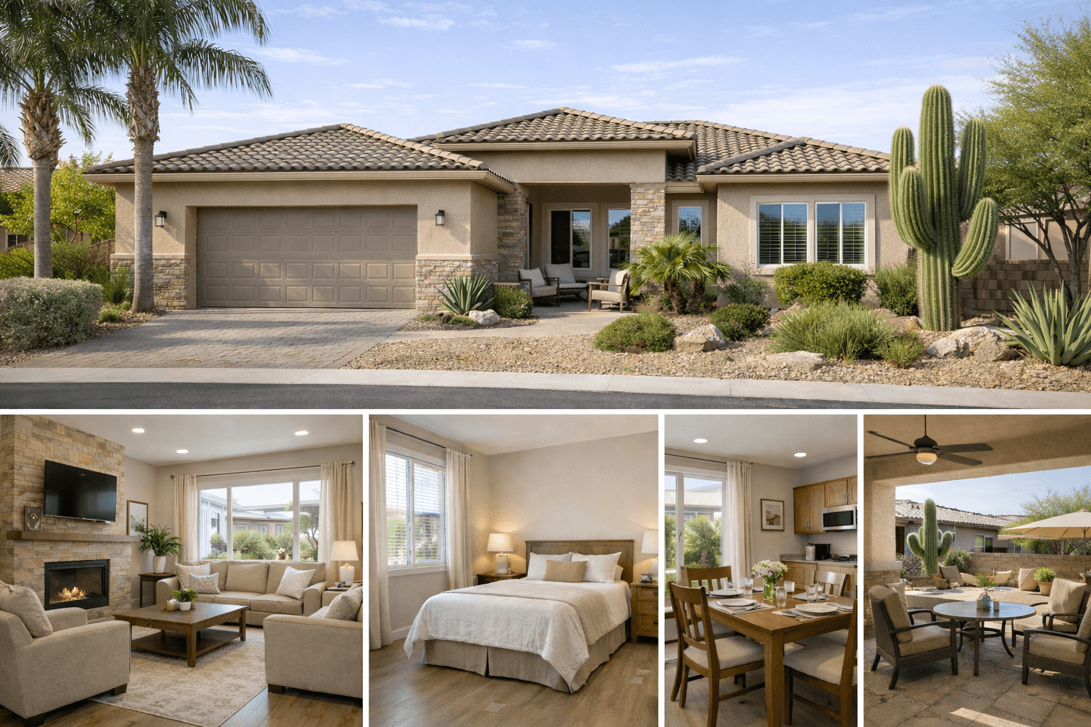 Cactus Villa living and dining areas